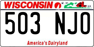 WI license plate 503NJO