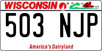 WI license plate 503NJP