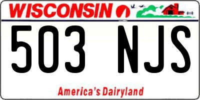 WI license plate 503NJS