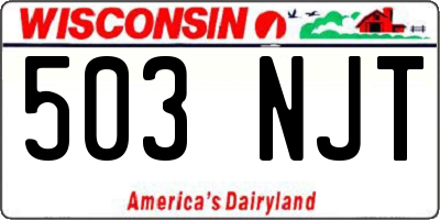 WI license plate 503NJT