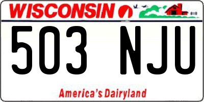 WI license plate 503NJU