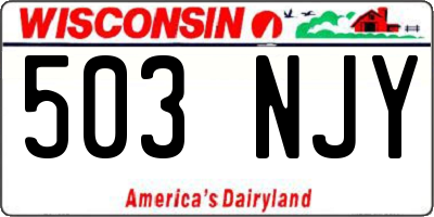 WI license plate 503NJY