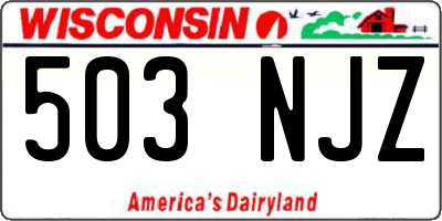 WI license plate 503NJZ