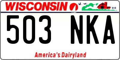 WI license plate 503NKA