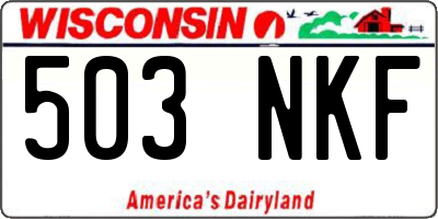 WI license plate 503NKF