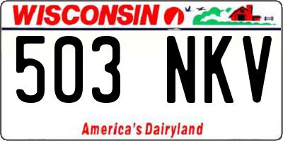 WI license plate 503NKV