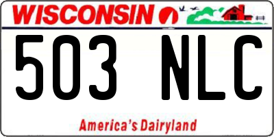 WI license plate 503NLC