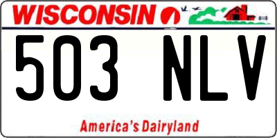 WI license plate 503NLV