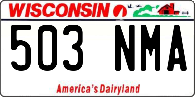 WI license plate 503NMA