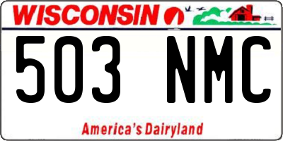 WI license plate 503NMC