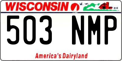 WI license plate 503NMP