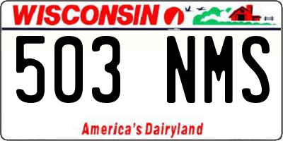 WI license plate 503NMS