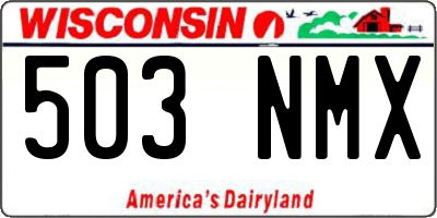 WI license plate 503NMX