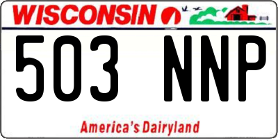 WI license plate 503NNP