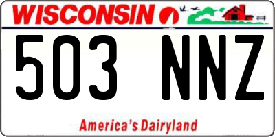 WI license plate 503NNZ