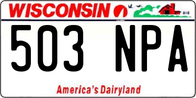 WI license plate 503NPA