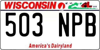 WI license plate 503NPB