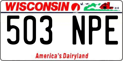 WI license plate 503NPE