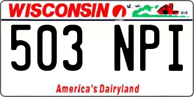 WI license plate 503NPI