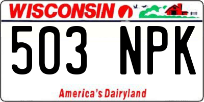 WI license plate 503NPK