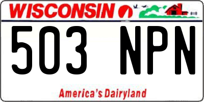 WI license plate 503NPN