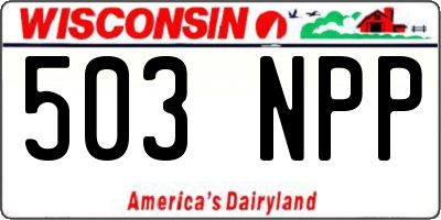 WI license plate 503NPP