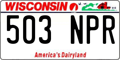 WI license plate 503NPR
