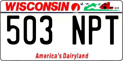 WI license plate 503NPT