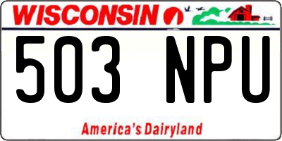 WI license plate 503NPU