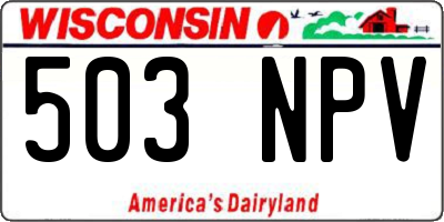 WI license plate 503NPV