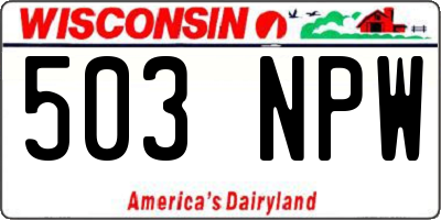 WI license plate 503NPW
