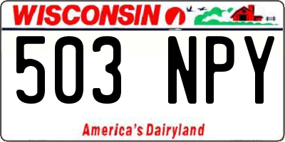WI license plate 503NPY