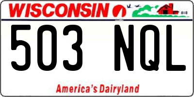 WI license plate 503NQL