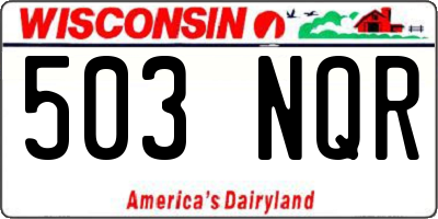 WI license plate 503NQR