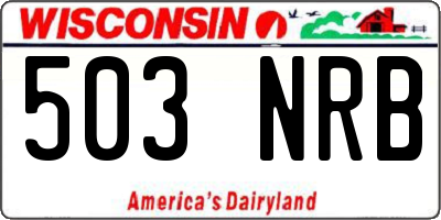 WI license plate 503NRB