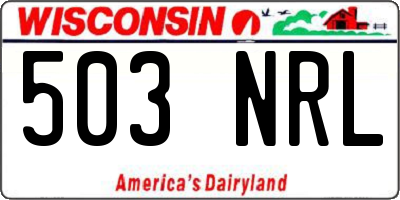 WI license plate 503NRL