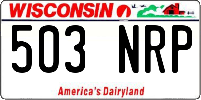 WI license plate 503NRP