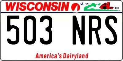 WI license plate 503NRS