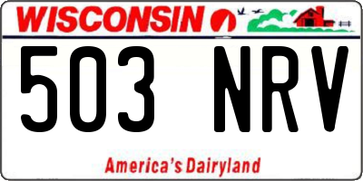 WI license plate 503NRV