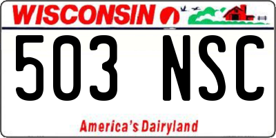 WI license plate 503NSC