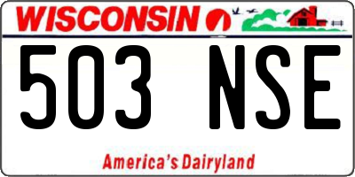 WI license plate 503NSE