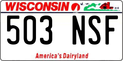 WI license plate 503NSF