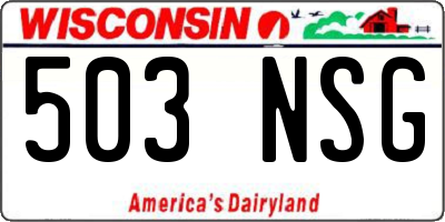 WI license plate 503NSG