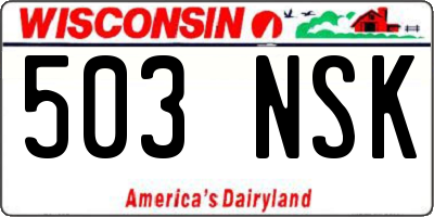 WI license plate 503NSK