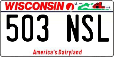WI license plate 503NSL