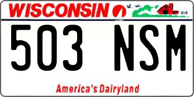 WI license plate 503NSM
