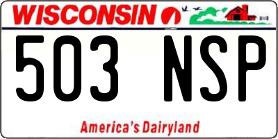 WI license plate 503NSP