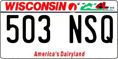 WI license plate 503NSQ
