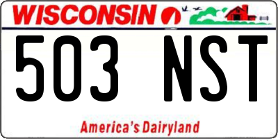 WI license plate 503NST