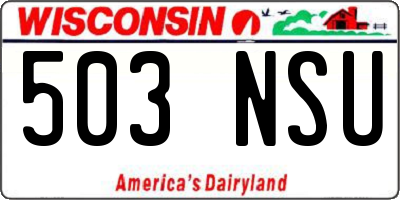 WI license plate 503NSU